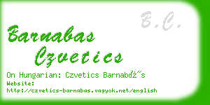 barnabas czvetics business card